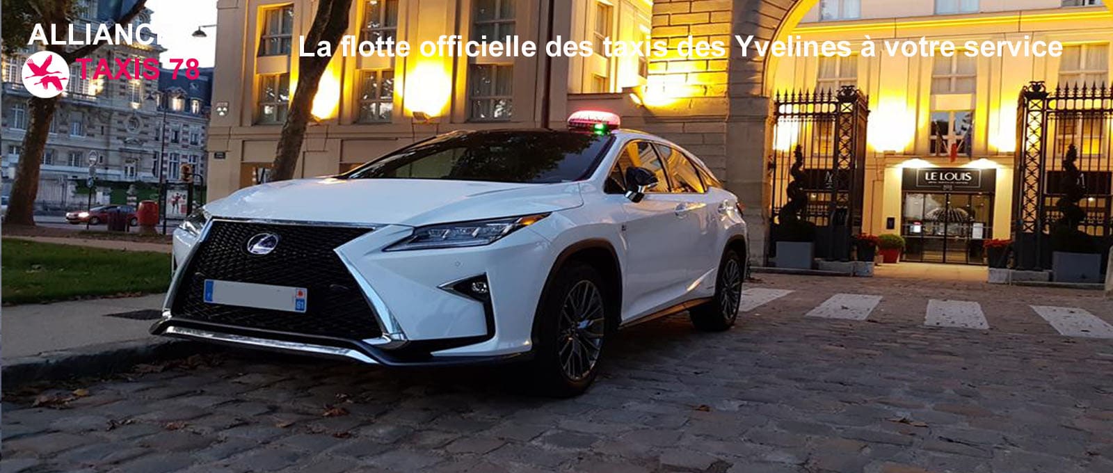 Voiture de taxi de marque lexus blanche